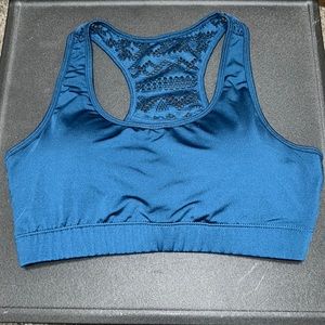 ZYIA active racerback sports bra teal blue size large